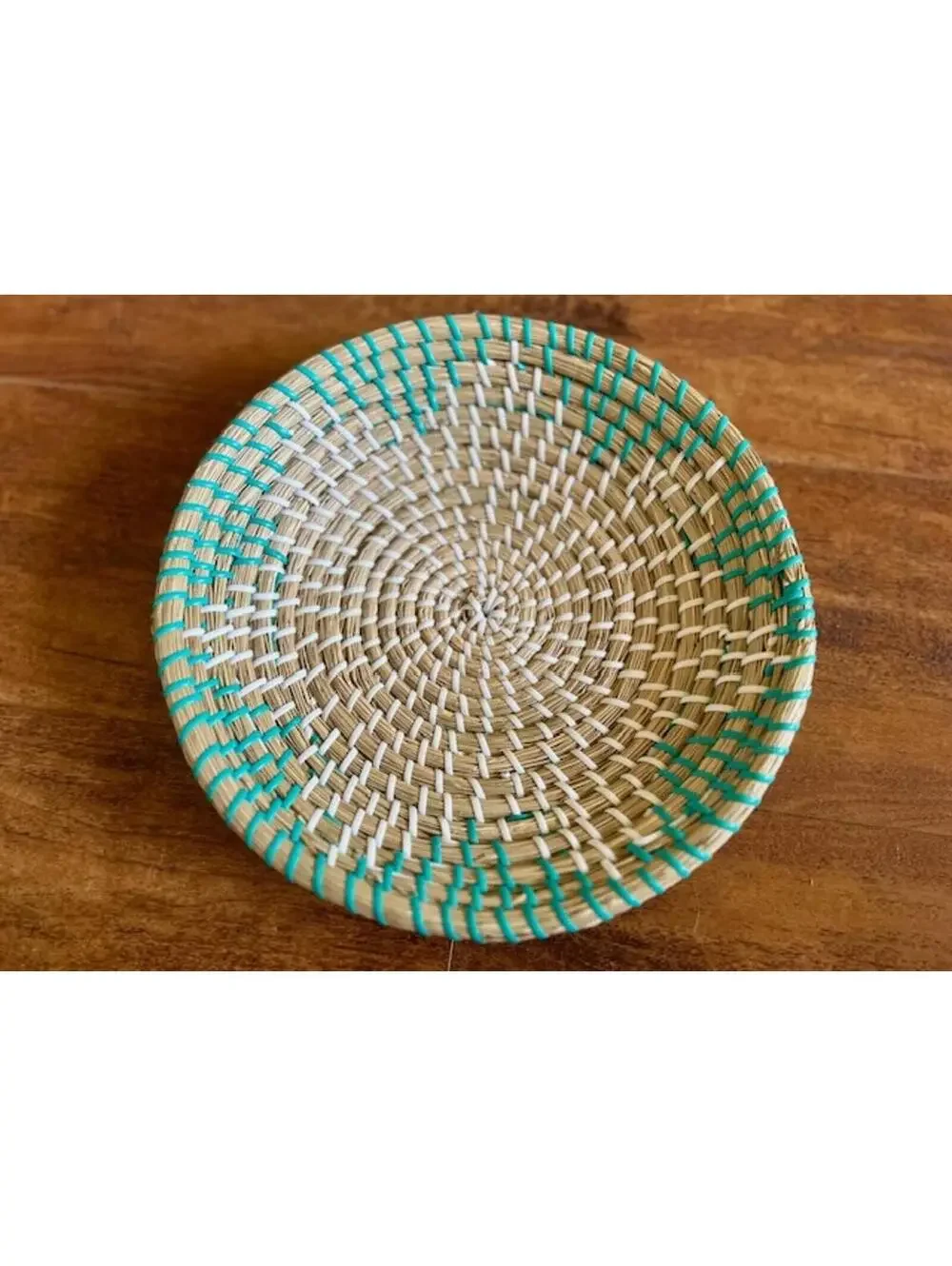 Handwoven Decorative Round Basket Tray
